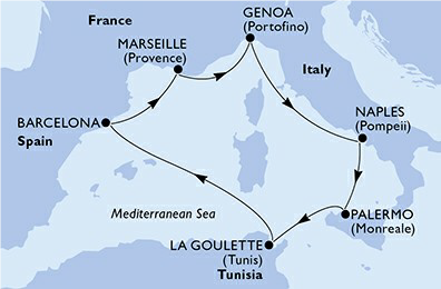 Croisière Méditerranée - 8 Jours